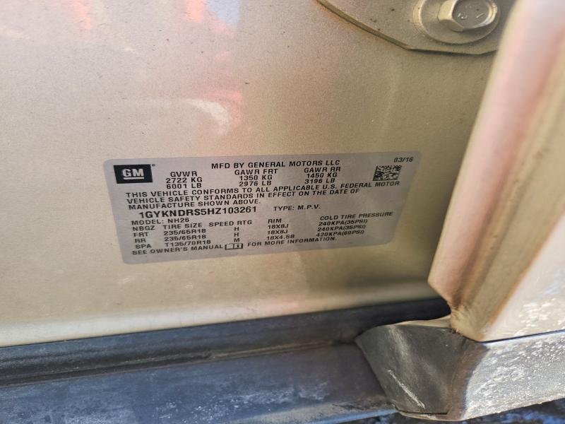 77966315 :رقم المزاد ، 1GYKNDRS5HZ103261 vin ، 2017 Cadillac Xt5 مزاد بيع