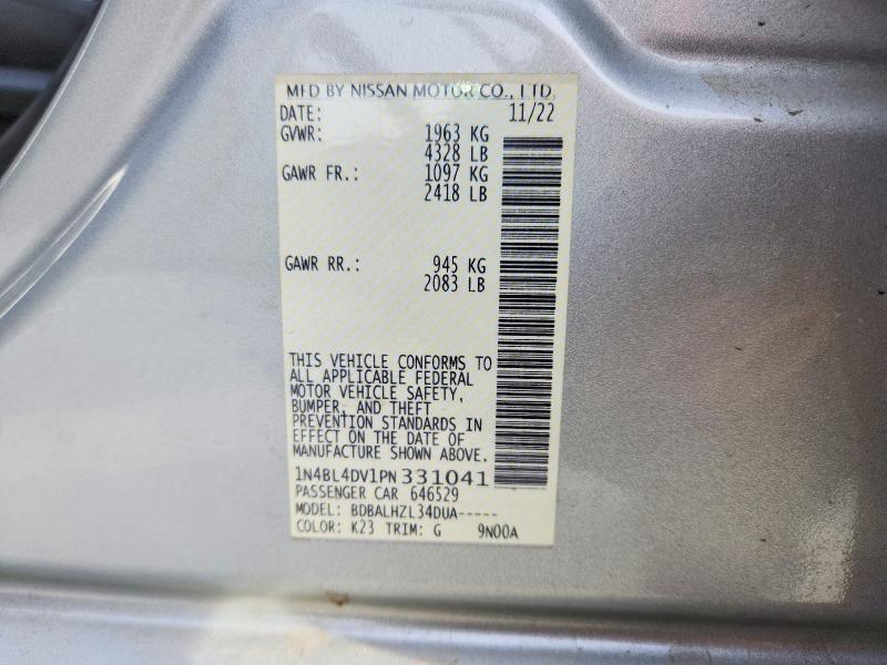 77809865 :رقم المزاد ، 1N4BL4DV1PN331041 vin ، 2023 Nissan Altima مزاد بيع