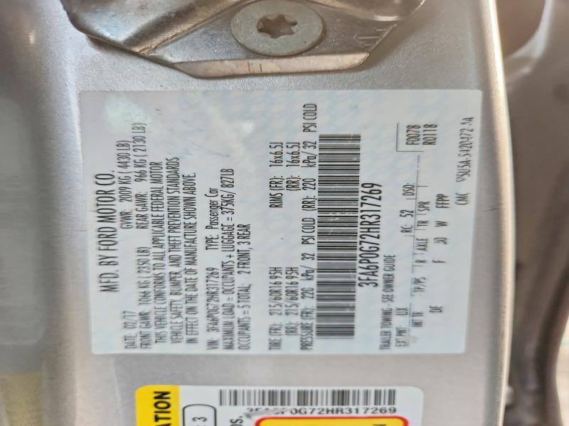 2017 Ford Fusion მანქანა იყიდება აუქციონზე, vin: 3FA6P0G72HR317269, აუქციონის ნომერი: 75781995