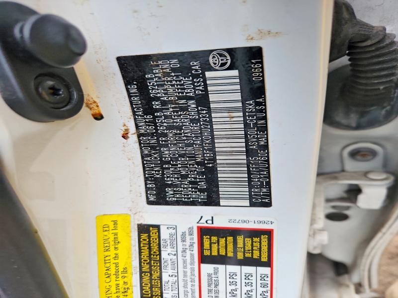2017 Toyota Camry მანქანა იყიდება აუქციონზე, vin: 4T1BF1FK0HU273347, აუქციონის ნომერი: 77554295