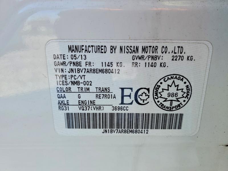 75412615 :رقم المزاد ، JN1BV7AR8EM680412 vin ، 2014 Infiniti Q50 مزاد بيع