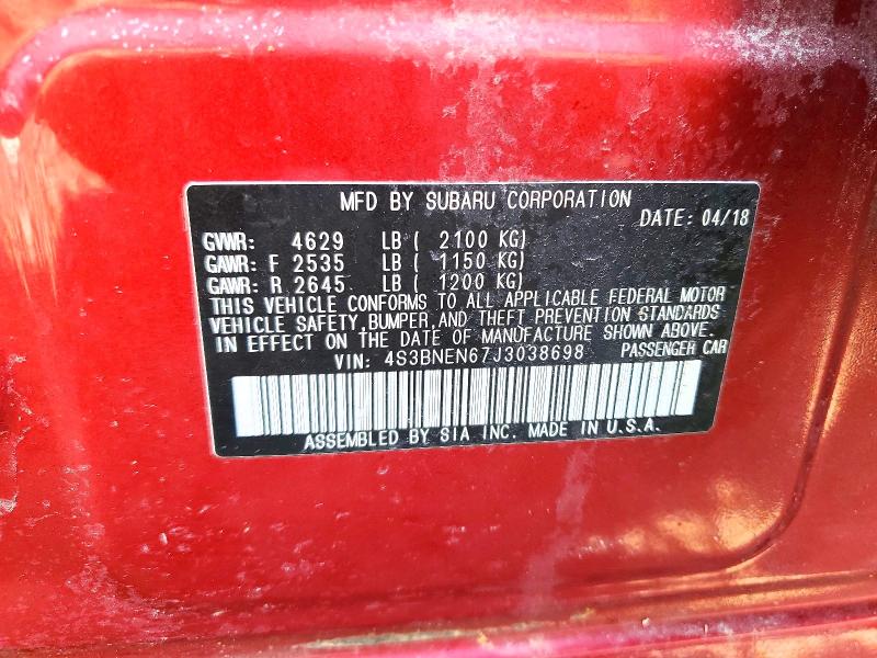 Aukcja sprzedaży 2018 Subaru Legacy, vin: 4S3BNEN67J3038698, numer aukcji: 76698645