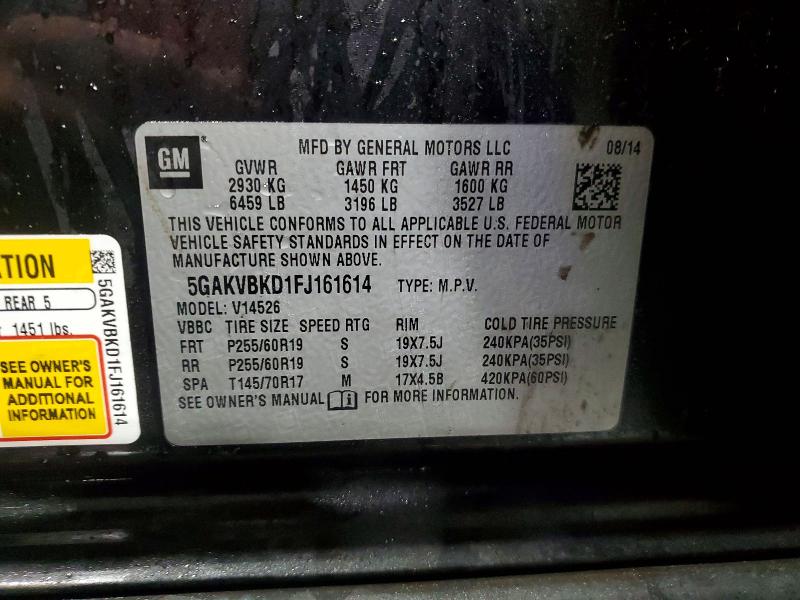 Aukcja sprzedaży 2015 Buick Enclave, vin: 5GAKVBKD1FJ161614, numer aukcji: 76754335