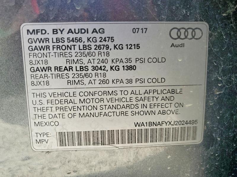 Продажа на аукционе авто 2018 Audi Q5, vin: WA1BNAFYXJ2024495, номер лота: 74510195
