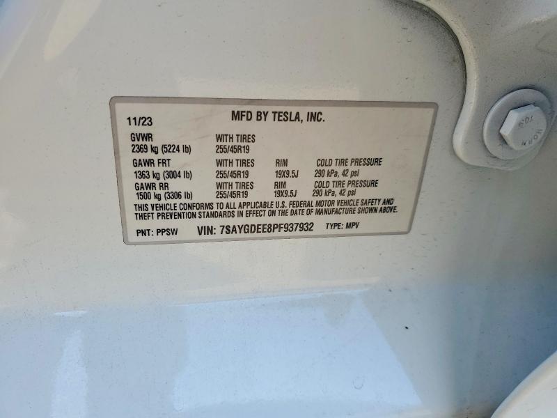 Aukcja sprzedaży 2023 Tesla Model Y, vin: 7SAYGDEE8PF937932, numer aukcji: 76048325