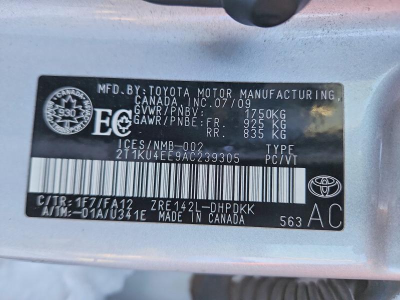 Продажа на аукционе авто 2010 Toyota Corolla Matrix, vin: 2T1KU4EE9AC239305, номер лота: 75594565