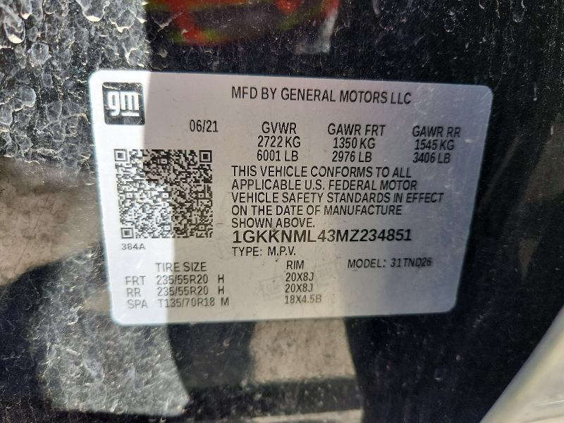 Продажа на аукционе авто 2021 Gmc Acadia, vin: 1GKKNML43MZ234851, номер лота: 75587075