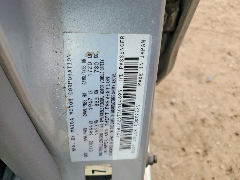 Продаж на аукціоні авто 2003 Mazda Protege, vin: JM1BJ225730104693, номер лоту: 74520065