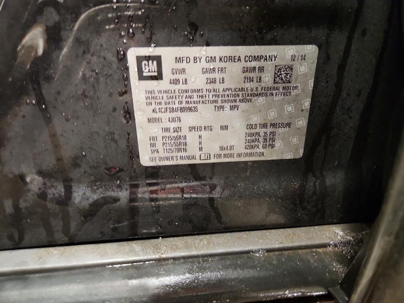 2015 Buick Encore მანქანა იყიდება აუქციონზე, vin: KL4CJFSB4FB099635, აუქციონის ნომერი: 78303405