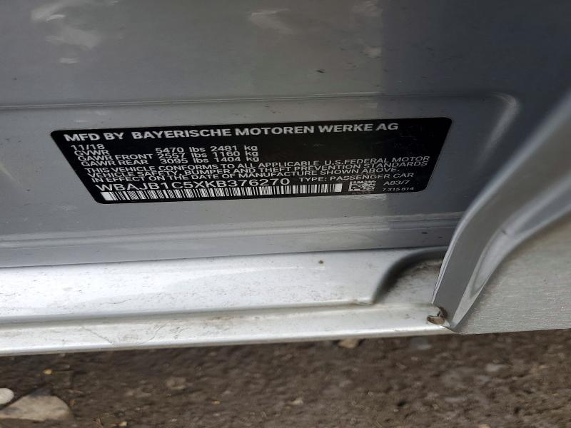 Продаж на аукціоні авто 2019 Bmw 530xe, vin: WBAJB1C5XKB376270, номер лоту: 78313005