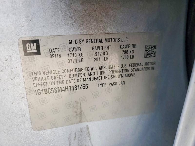 Продажа на аукционе авто 2017 Chevrolet Cruze, vin: 1G1BC5SM4H7131456, номер лота: 75899635