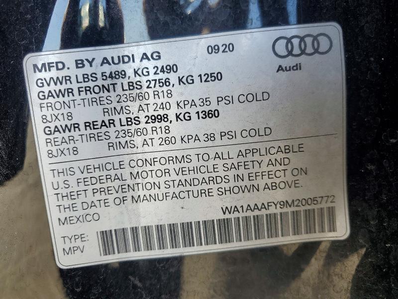 Продажа на аукционе авто 2021 Audi Q5, vin: WA1AAAFY9M2005772, номер лота: 77552185
