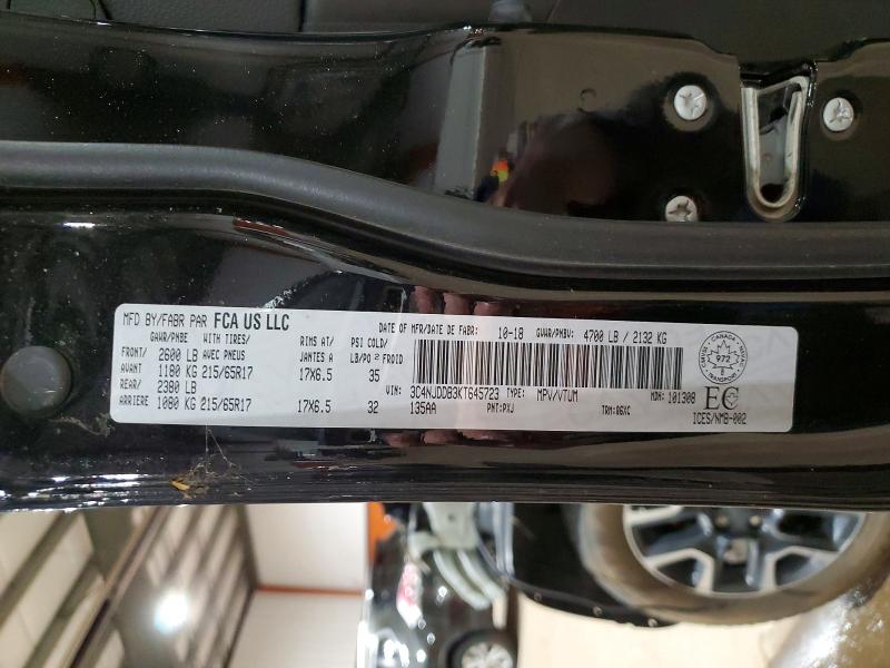 Продажа на аукционе авто 2019 Jeep Compass Tr, vin: 3C4NJDDB3KT645723, номер лота: 77588145