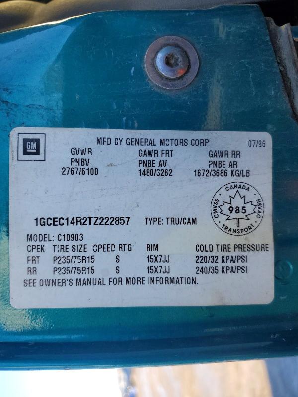 Продаж на аукціоні авто 1996 Chevrolet Gmt-400, vin: 1GCEC14R2TZ222857, номер лоту: 76166165