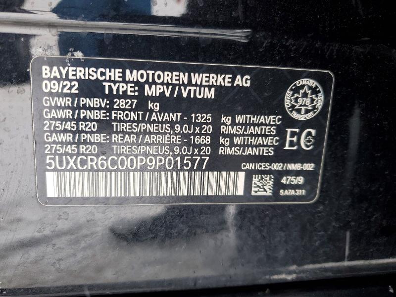 75682615 :رقم المزاد ، 5UXCR6C00P9P01577 vin ، 2023 Bmw X5 مزاد بيع
