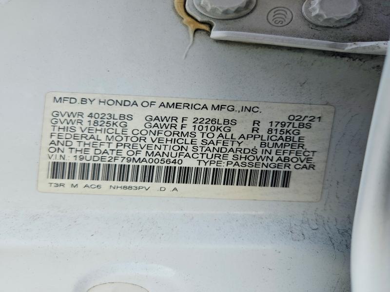 78794405 :رقم المزاد ، 19UDE2F79MA005640 vin ، 2021 Acura Ilx مزاد بيع