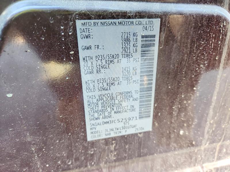 Продаж на аукціоні авто 2015 Infiniti Qx60, vin: 5N1AL0MM3FC525971, номер лоту: 76873945