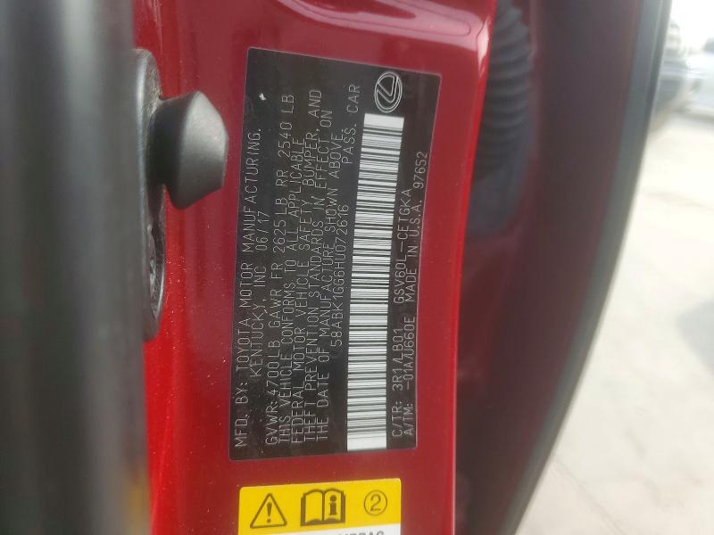76406665 :رقم المزاد ، 58ABK1GG6HU072616 vin ، 2017 Lexus Es مزاد بيع