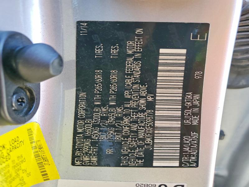 76816495 :رقم المزاد ، JTJBM7FXXF5098778 vin ، 2015 Lexus Gx 460 مزاد بيع