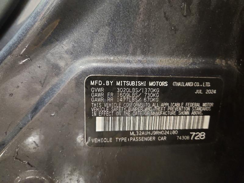 Aukcja sprzedaży 2024 Mitsubishi Mirage, vin: ML32AUHJ9RH024180, numer aukcji: 75391065