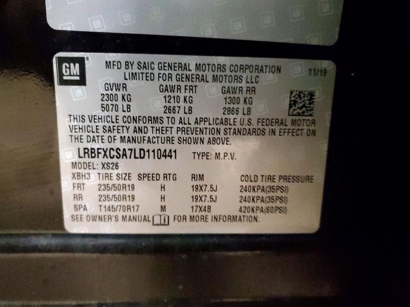 Продажа на аукционе авто 2020 Buick Envision, vin: LRBFXCSA7LD110441, номер лота: 79086045