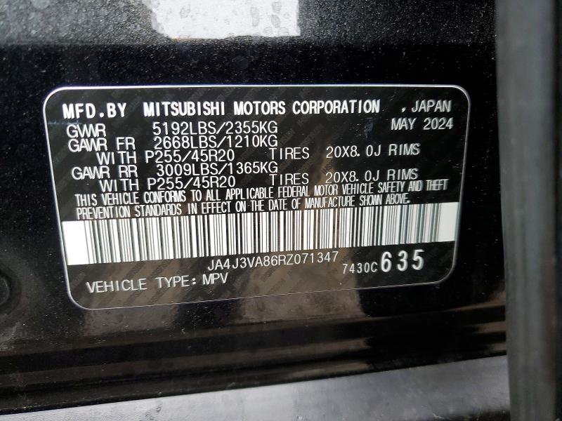 Продаж на аукціоні авто 2024 Mitsubishi Outlander, vin: JA4J3VA86RZ071347, номер лоту: 74347285