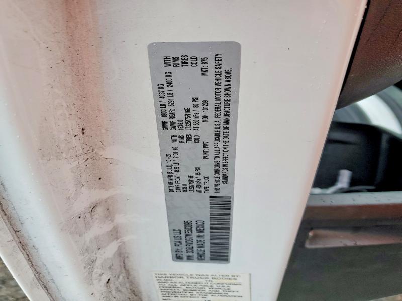 2021 Ram Promaster 2500 მანქანა იყიდება აუქციონზე, vin: 3C6LRVDG7ME583095, აუქციონის ნომერი: 59199756