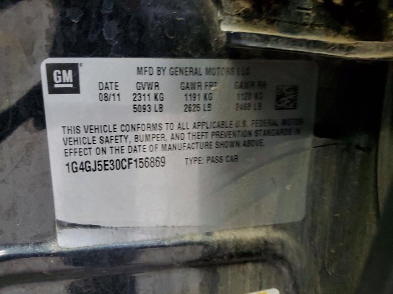 75876725 :رقم المزاد ، 1G4GJ5E30CF156869 vin ، 2012 Buick Lacrosse مزاد بيع