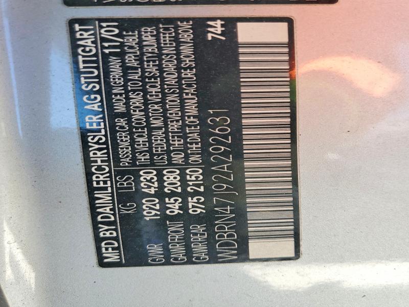 Aukcja sprzedaży 2002 Mercedes-benz C, vin: WDBRN47J92A292631, numer aukcji: 78707005
