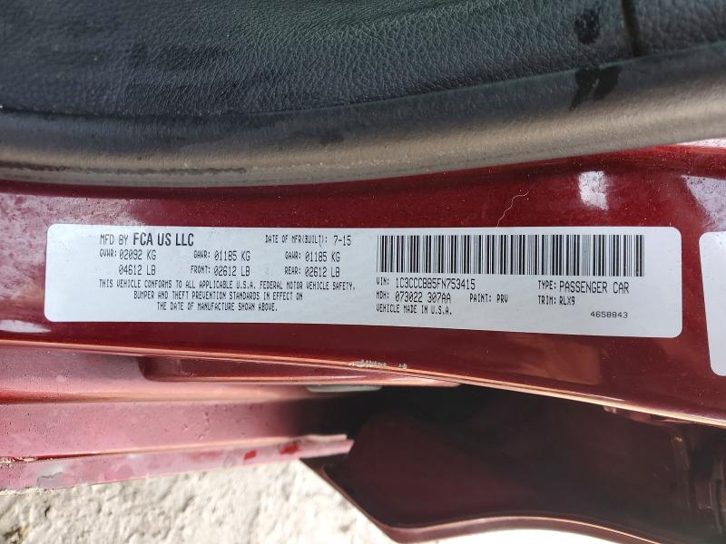 Продаж на аукціоні авто 2015 Chrysler 200, vin: 1C3CCCBB5FN753415, номер лоту: 77592705