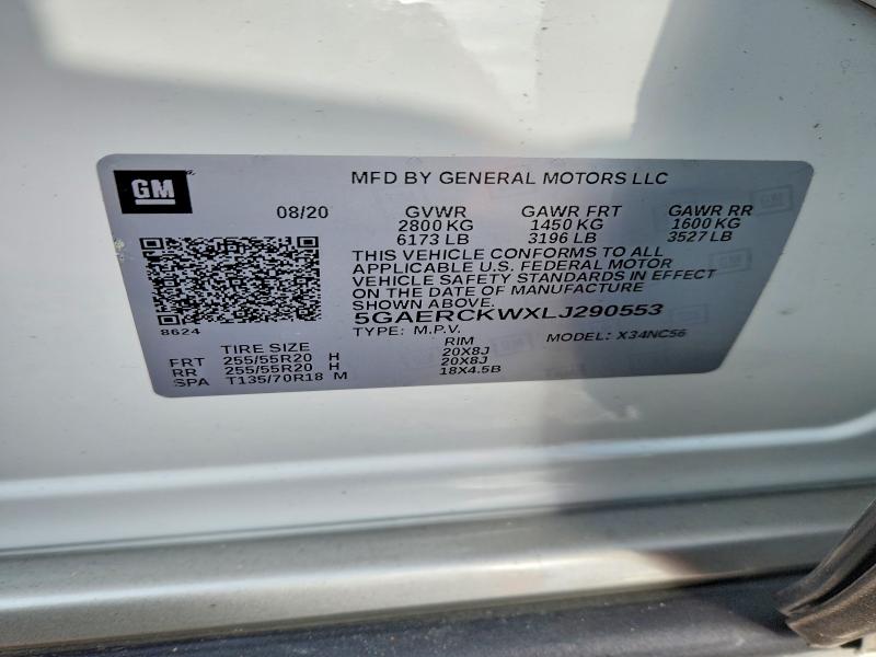 Продаж на аукціоні авто 2020 Buick Enclave, vin: 5GAERCKWXLJ290553, номер лоту: 76133135