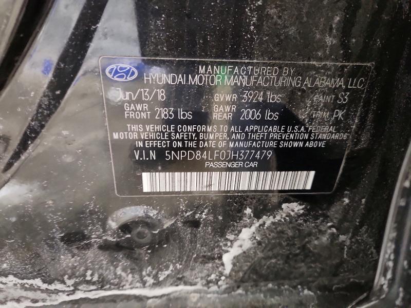 2018 Hyundai Elantra მანქანა იყიდება აუქციონზე, vin: 5NPD84LF0JH377479, აუქციონის ნომერი: 75910165