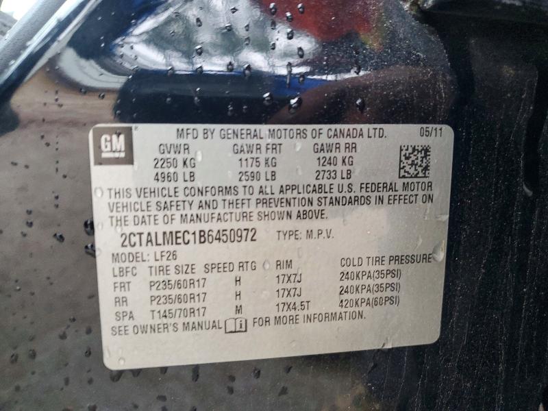 Aukcja sprzedaży 2011 Gmc Terrain, vin: 2CTALMEC1B6450972, numer aukcji: 78775035