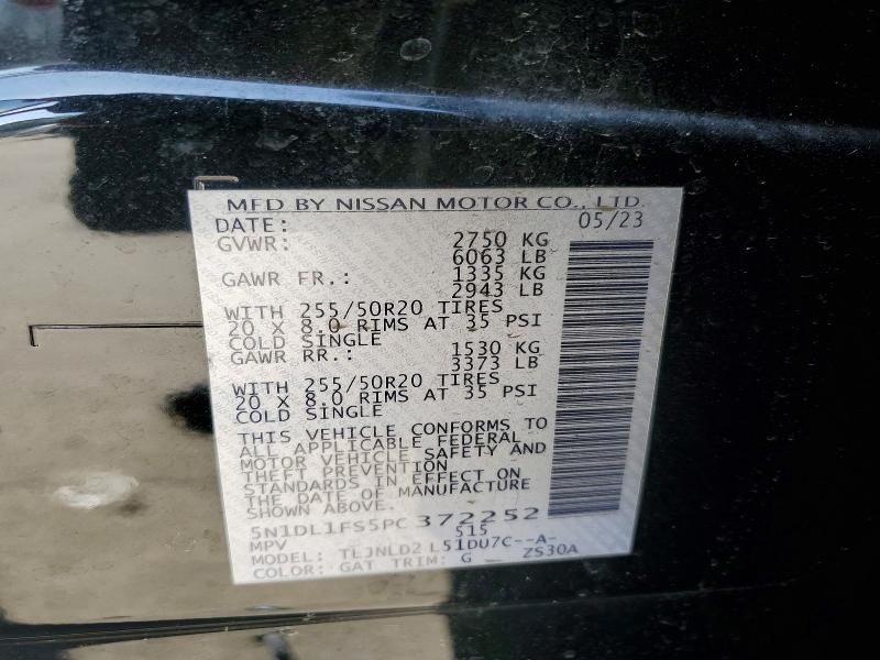 Aukcja sprzedaży 2023 Infiniti Qx60, vin: 5N1DL1FS5PC372252, numer aukcji: 75748105