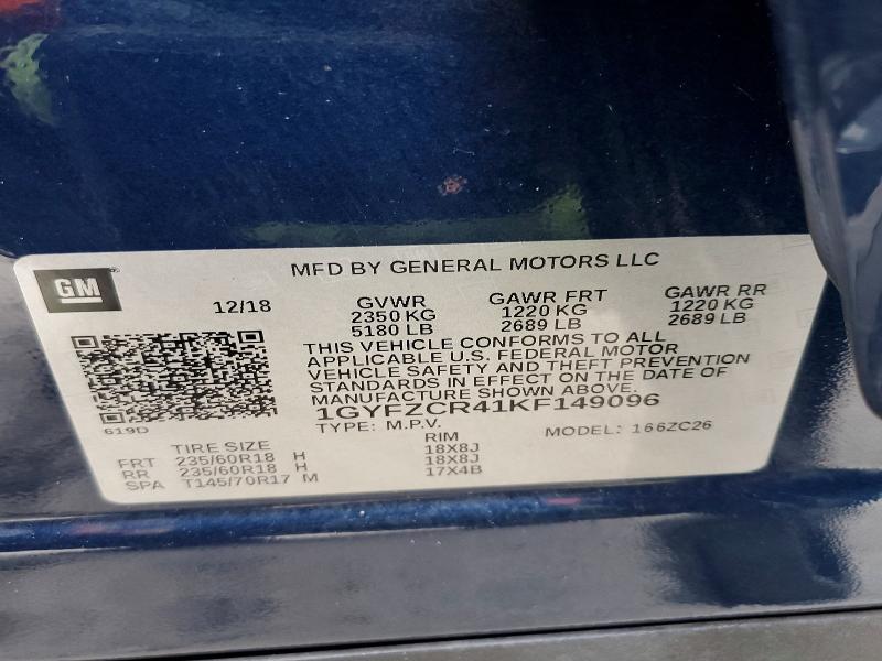 Aukcja sprzedaży 2019 Cadillac Xt4, vin: 1GYFZCR41KF149096, numer aukcji: 78564225