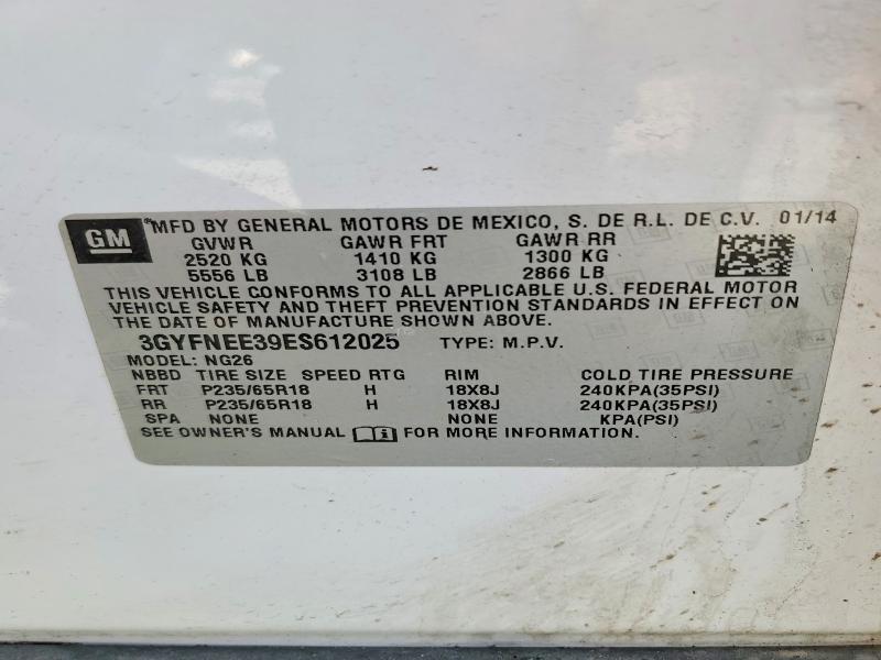 2014 Cadillac Srx მანქანა იყიდება აუქციონზე, vin: 3GYFNEE39ES612025, აუქციონის ნომერი: 78233335