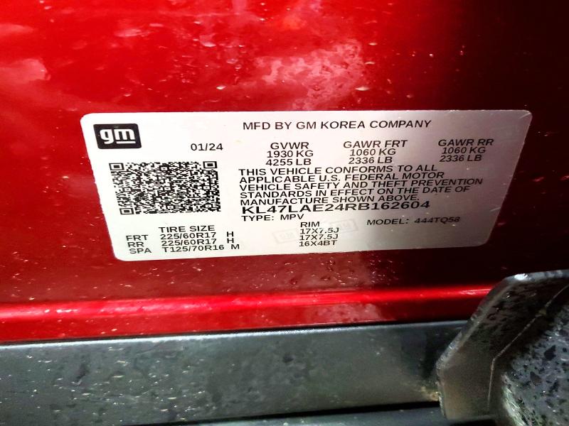 77974365 :رقم المزاد ، KL47LAE24RB162604 vin ، 2024 Buick Envista مزاد بيع