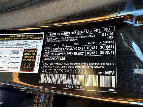 76861995 :رقم المزاد ، 4JGDF7EE9GA710799 vin ، 2016 Mercedes-benz Gl 63 Amg مزاد بيع