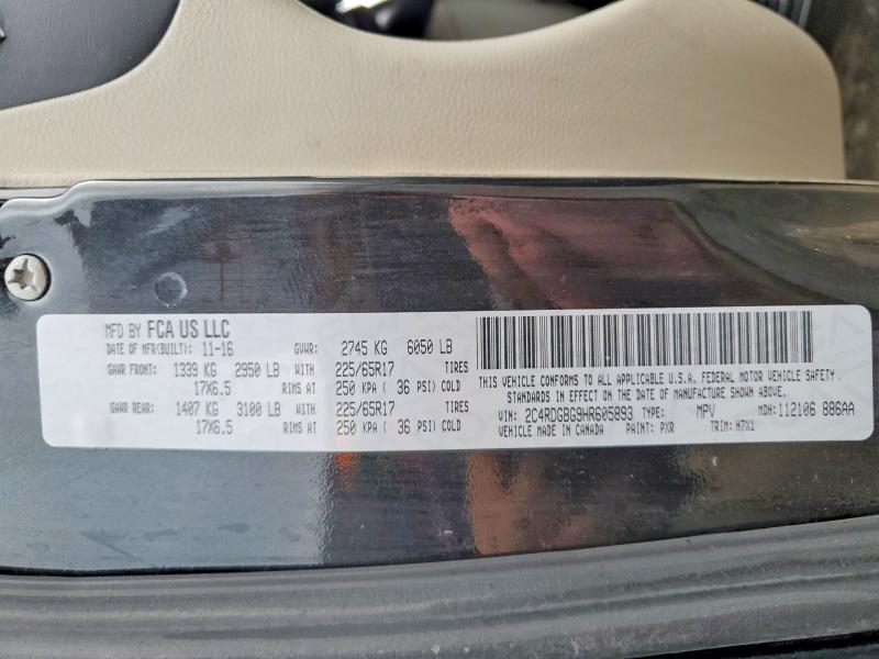 Продаж на аукціоні авто 2017 Dodge Grand Caravan, vin: 2C4RDGBG9HR605893, номер лоту: 77902995