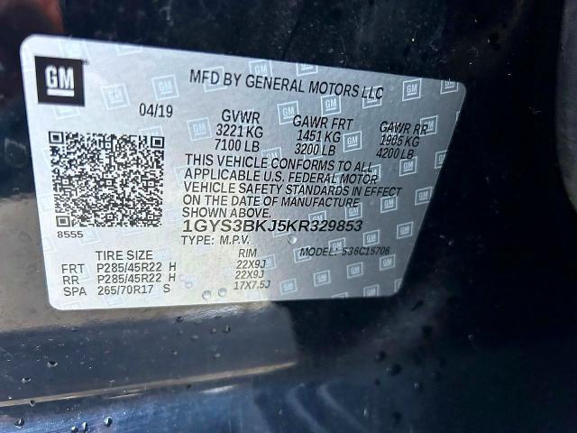 Auction sale of the 2019 Cadillac Escalade L, vin: 1GYS3BKJ5KR329853, lot number: 77790885
