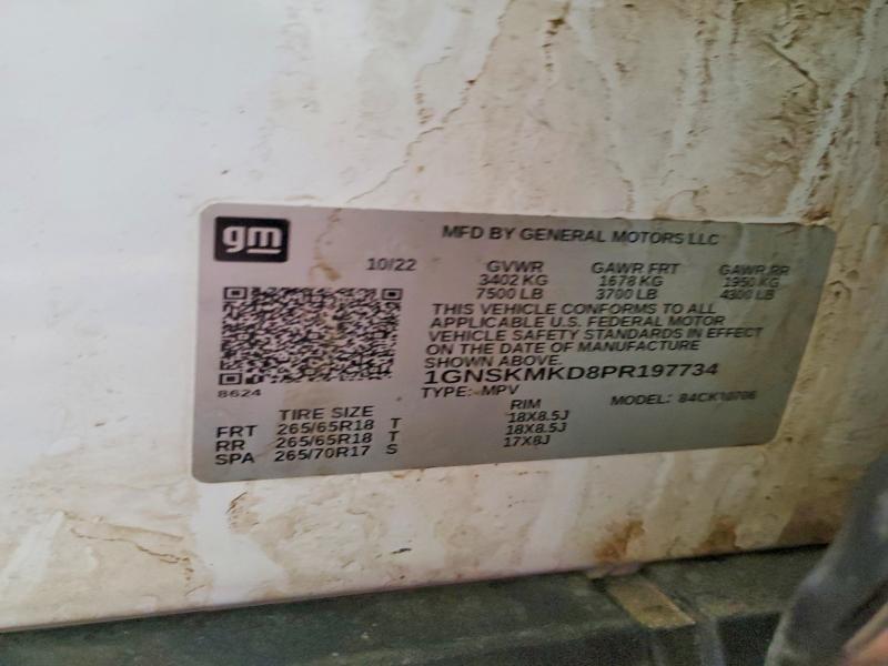 Продаж на аукціоні авто 2023 Chevrolet Tahoe, vin: 1GNSKMKD8PR197734, номер лоту: 76263445