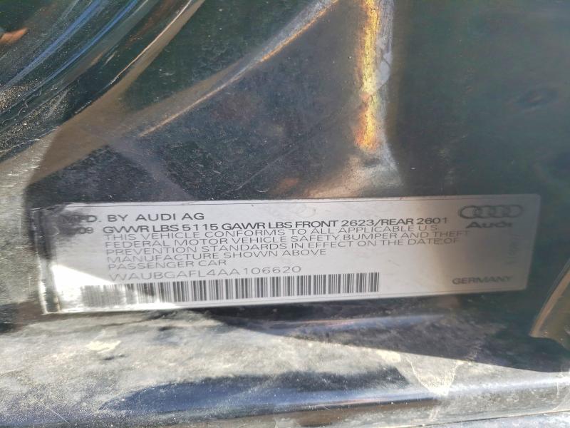 Aukcja sprzedaży 2010 Audi S4, vin: WAUBGAFL4AA106620, numer aukcji: 77321805