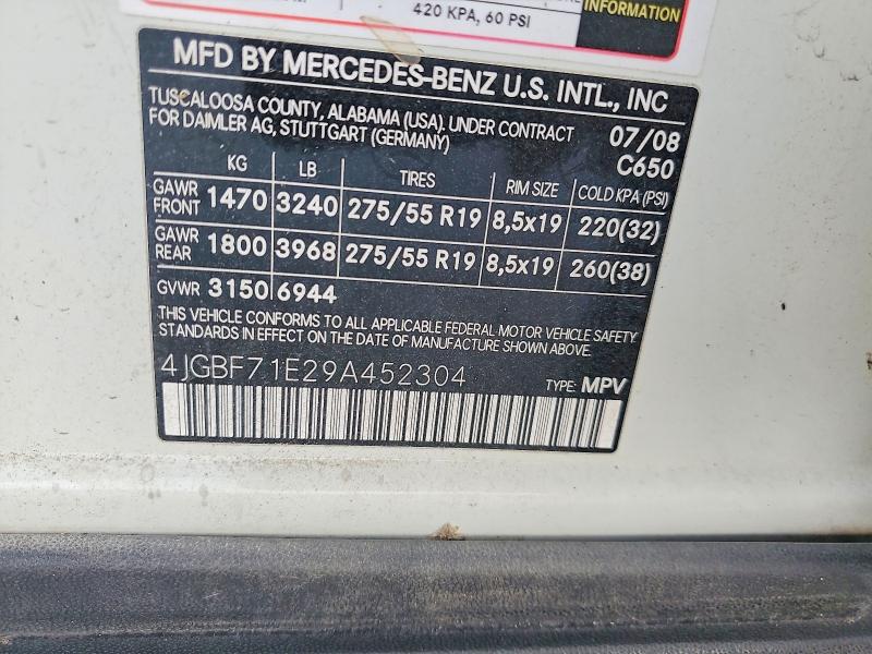 Продажа на аукционе авто 2009 Mercedes-benz Gl, vin: 4JGBF71E29A452304, номер лота: 78905795