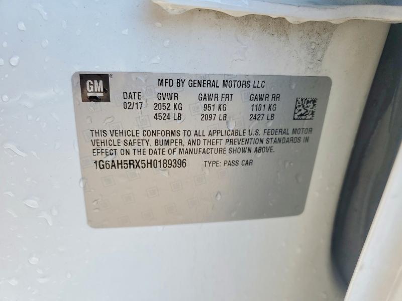 2017 Cadillac Ats მანქანა იყიდება აუქციონზე, vin: 1G6AH5RX5H0189396, აუქციონის ნომერი: 76803005