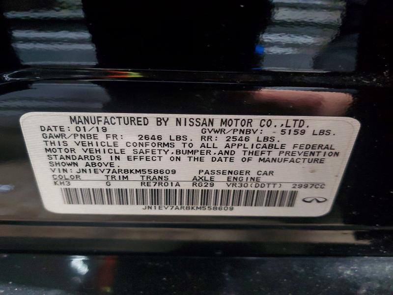 Aukcja sprzedaży 2019 Infiniti Q50, vin: JN1EV7AR8KM558609, numer aukcji: 76859585