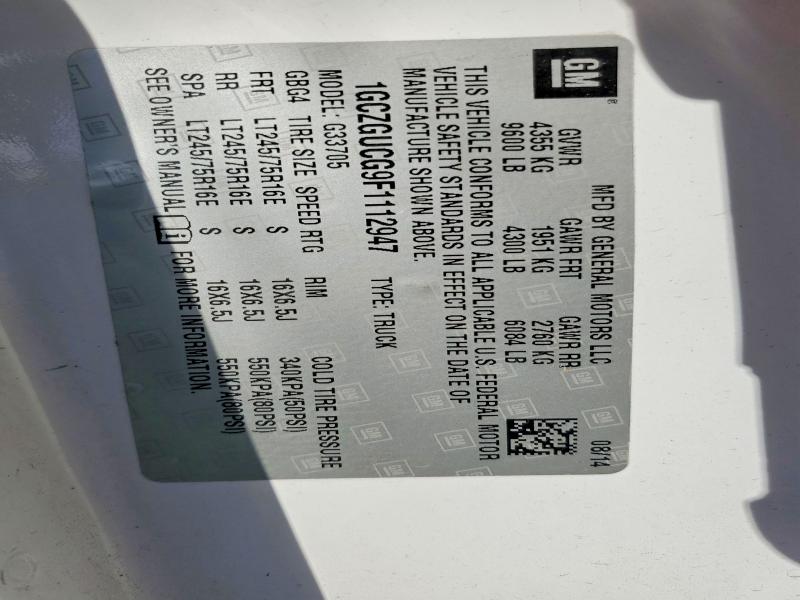 Aukcja sprzedaży 2015 Chevrolet Express G3500, vin: 1GCZGUCG9F1112947, numer aukcji: 78203385