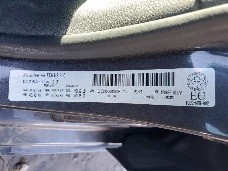 2016 Chrysler 200 მანქანა იყიდება აუქციონზე, vin: 1C3CCCAG0GN139399, აუქციონის ნომერი: 79279905