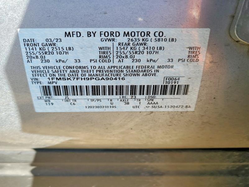 Продаж на аукціоні авто 2023 Ford Explorer, vin: 1FMSK7FH9PGA90416, номер лоту: 78541555