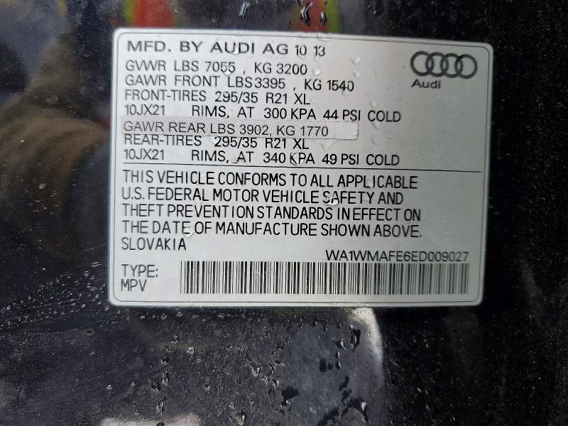 Продажа на аукционе авто 2014 Audi Q7, vin: WA1WMAFE6ED009027, номер лота: 78433155