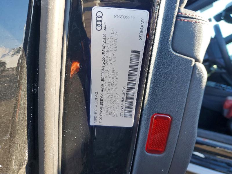 75448465 :رقم المزاد ، WAUB4AF45MA024675 vin ، 2021 Audi S4 مزاد بيع